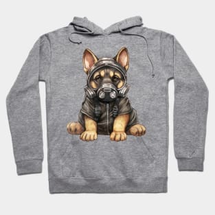 German Shepherd Dog Wearing Gas Mask Hoodie